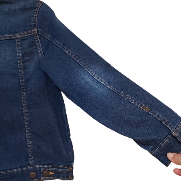 Old Navy Girl's Dark Blue Denim Trucker Jacket - Picture 5 of 9